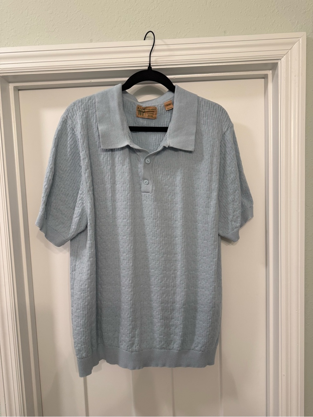 Weatherproof Pale Blue Textured Short-Sleeve Polo